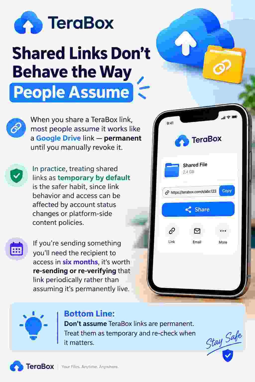 TeraBox cloud storage app interface for storing photos, videos, and documents on iOS